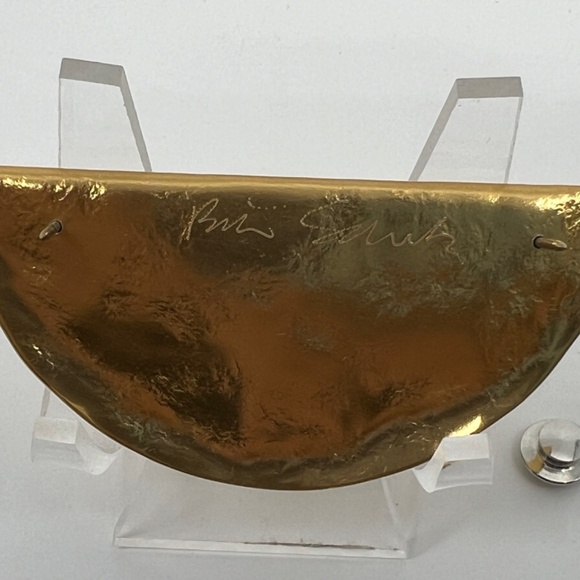 Vintage Beth Schwartz Golden Dumpling/Pierogi/Knish/Taco/Empanada Pin/Brooch - Picture 4 of 16